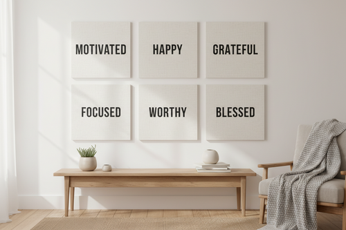 Six minimalist affirmation canvas prints for everyday encouragement